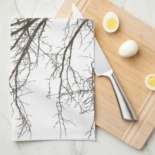 Rustikale Braunbaumzweige Geschirrtuch (Viertel Falte)