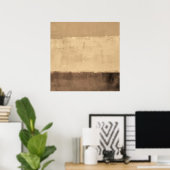 'Rustikale' braune Abstrakte Kunst Poster (Heimbüro)