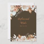 Rustikale braune Blume Boho Wood Brown Wedding Einladung (Rückseite)