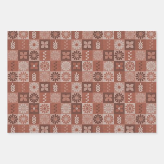 Rustikale braune Blume, die Papierblätter umhüllen Geschenkpapier Set (Vorderseite 2)