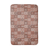 Rustikale braune Burlap-Blume Blätter Mittelbadema Badematte (Vorderseite Vertikal)