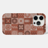 Rustikale braune Burlap-Blume Blätter Muster Case-Mate iPhone Hülle (Rückseite (Horizontal))