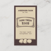 Rustikale Braune Farm Frischeier Visitenkarte (Vorderseite)