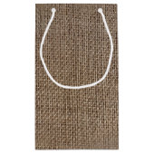 Rustikale braune gedruckte Hintergrund im Jute-Loo Kleine Geschenktüte (Rückseite)