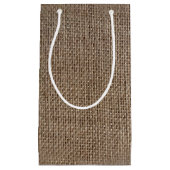 Rustikale braune gedruckte Hintergrund im Jute-Loo Kleine Geschenktüte (Vorderseite)