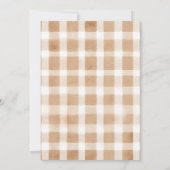 Rustikale braune Gingham-One-Silly-Goose-Geburtsta Einladung (Rückseite)