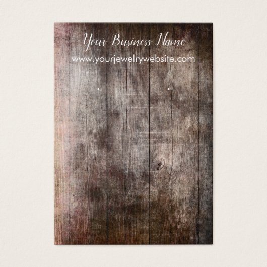 Rustikale, braune Grunge Ohrring-Display-Karten (Vorderseite)