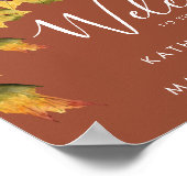 Rustikale braune Herbstblätter Hochzeit im Herbst  Poster (Ecke)