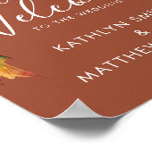 Rustikale braune Herbstblätter Hochzeit im Herbst  Poster (Ecke)