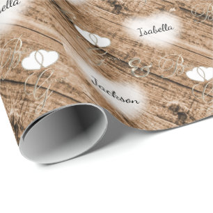 Rustikale Braune Holz Hochzeitsdesigns Geschenkpapier