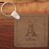 Rustikale braune Imitate Leather benutzerdefiniert Schlüsselanhänger (Vorderseite)