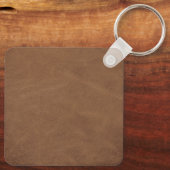 Rustikale braune Imitate Leather benutzerdefiniert Schlüsselanhänger (Rückseite)