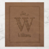 Rustikale braune Imitate Leder, benutzerdefinierte Weinetikett (Einzelnes Label)