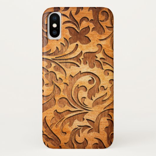 Rustikale braune Imitate Wirbel aus Holz Case-Mate iPhone Hülle (Rückseite)
