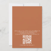 Rustikale Braune Orange Goldene Florale QR-Code-Ho Einladung (Rückseite)