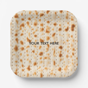 Rustikale braune realistische Matze-Textur-Grafik Pappteller