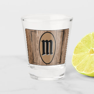 Rustikale braune Scheunenholz individuell monogram Schnapsglas