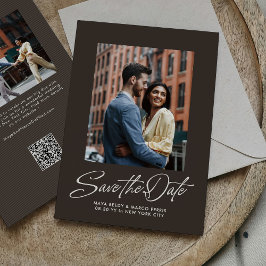 Rustikale braune trendige Schrift einfache Hochzei Save The Date