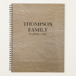 Rustikale braune Vintage Papierfamilie Minimalisti Planer