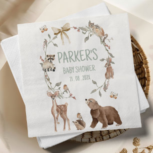 Rustikale braune Wald-Baby-Party-Papier Serviette