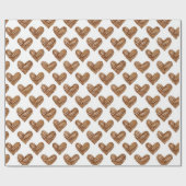 Rustikale braune Webherzen Geburtstag Geschenkpapier (Flach)