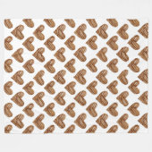 Rustikale braune Webherzen zum Geburtstag Fleecedecke (Vorderseite (Horizontal))