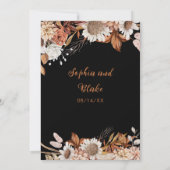 Rustikale braune weiße Blume Boho Gray Wedding Einladung (Rückseite)