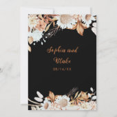 Rustikale braune weiße Blume Boho Gray Wedding Einladung (Rückseite)