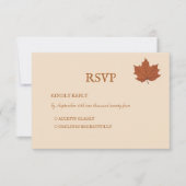 Rustikale Braunen Beige Burnt Orange Bläserner Her RSVP Karte (Vorderseite)