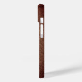 Rustikale Braunleder-Monogramm Case-Mate iPhone Hülle (Rückseite / Links)