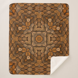 Rustikale Braunskala Vintages Fraktal Kaleidoskop Sherpadecke