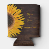 Rustikale Braunwald-Gelbblütenhochzeit Dosenkühler (Rückseite)