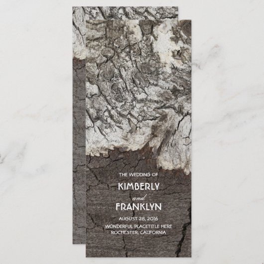 Rustikale Braut-Barks Hochzeitsprogramme Programm (Vorne/Hinten)