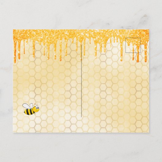 Rustikale Braut Glitzer Braudusche Einladung Postkarte (Rückseite)