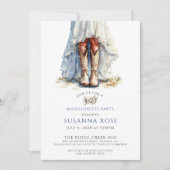 Rustikale Braut in Cowgirl Stiefel Junggeselinnen- Einladung (Vorderseite)