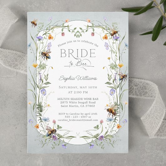Rustikale Braut-to-be-Wildblumen-Hochzeitfeier Einladung