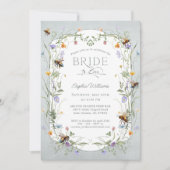 Rustikale Braut-to-be-Wildblumen-Hochzeitfeier Einladung (Vorderseite)