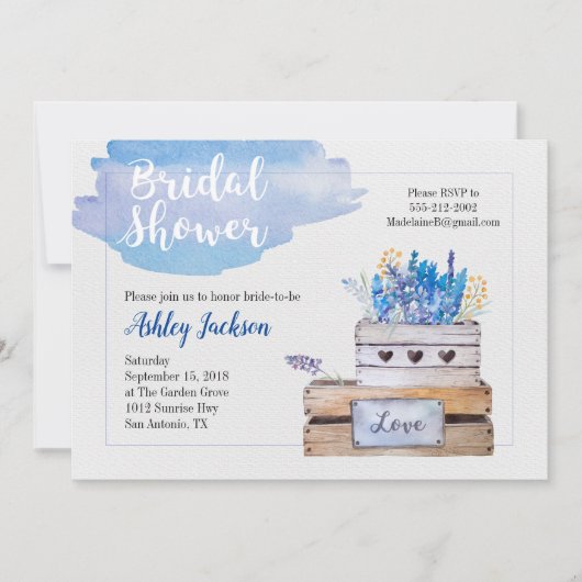 Rustikale Brautdusche Einladung (Vorderseite)