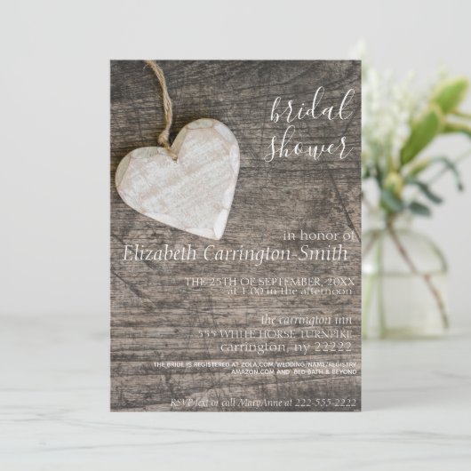 Rustikale Brautdusche Einladung (Stehend Vorderseite)