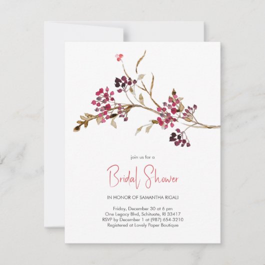 Rustikale Brautdusche Einladungen (Vorderseite)