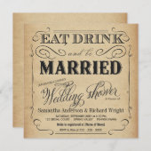 Rustikale Brautdusche Einladungen (Vorne/Hinten)