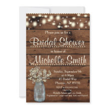 Rustikale Brautdusche, Mason Jar, Blume