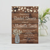 Rustikale Brautdusche, Mason Jar, Blume Einladung (Stehend Vorderseite)