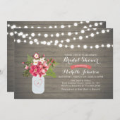 Rustikale Brautdusche, Mason Jar Einladung (Vorne/Hinten)