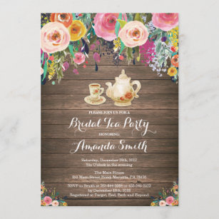 Rustikale Brautparty-Tee-Party Einladung mit