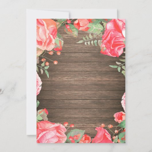 Rustikale Brautparty-Tee-Party Einladung mit (Rückseite)