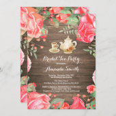 Rustikale Brautparty-Tee-Party Einladung mit (Vorne/Hinten)