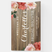 Rustikale Brautparty-Willkommens-Fahne der Rosen-| Banner (Vertikal)