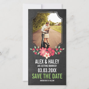 Rustikale Bretter-Blumenkarte Save the Date Fotoka