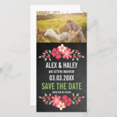 Rustikale Bretter-Blumenkarte Save the Date Fotoka (Vorne/Hinten)